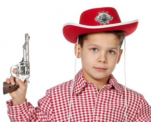 Chapeau western shérif rouge