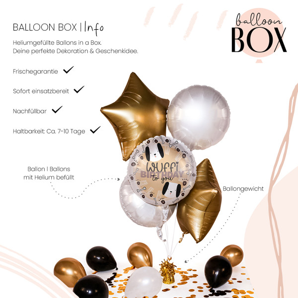 Heliumballon in der Box Wuffi Birthday 3