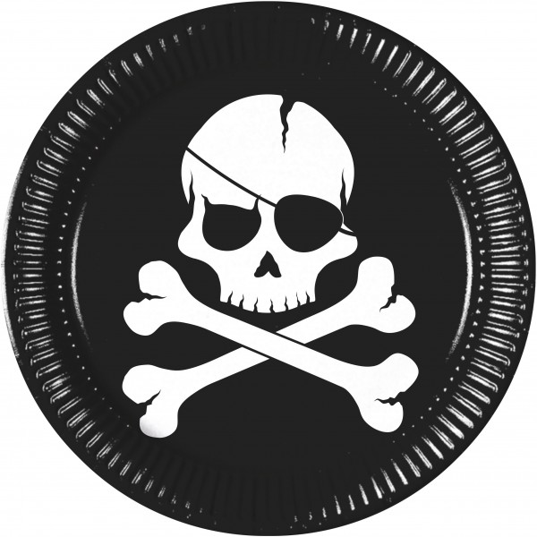 8 sorte pirater papirplader 23 cm