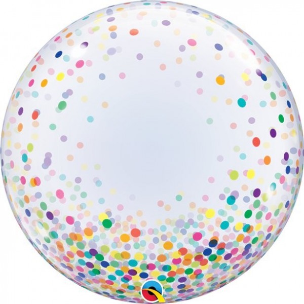 Ballon confettis transparent Carnaval 61cm