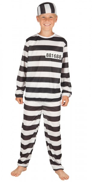 Convict child costume black and white