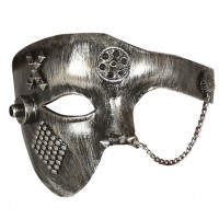 Aperçu: Demi-masque steampunk argenté