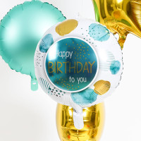 Aquarel stippen Verjaardag folieballon 45cm