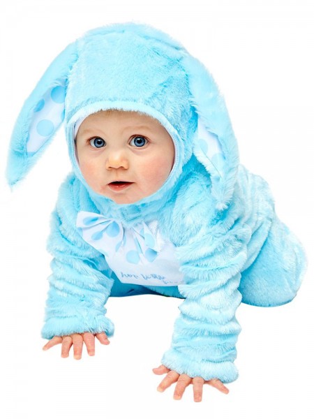 Niebieski pluszowy kostium króliczka