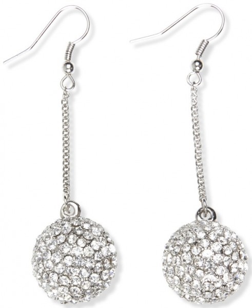 Disco Fever rhinestone earrings 70s silver 2