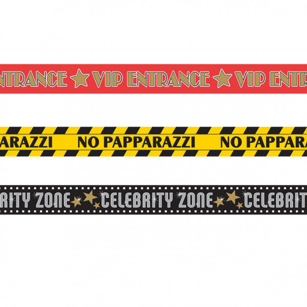 Cinta de barrera de fiesta Hollywood 9m Celebrity Zone 3 partes