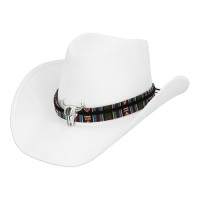 Oversigt: Western hat til voksne hvid