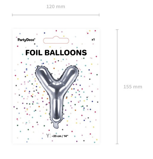 Folienballon Y silber 35cm 3