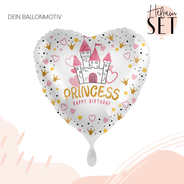 Magical Princess Birthday Ballonbouquet-Set mit Heliumbehälter 2