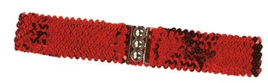 Cintura di paillettes glitterata rossa 2