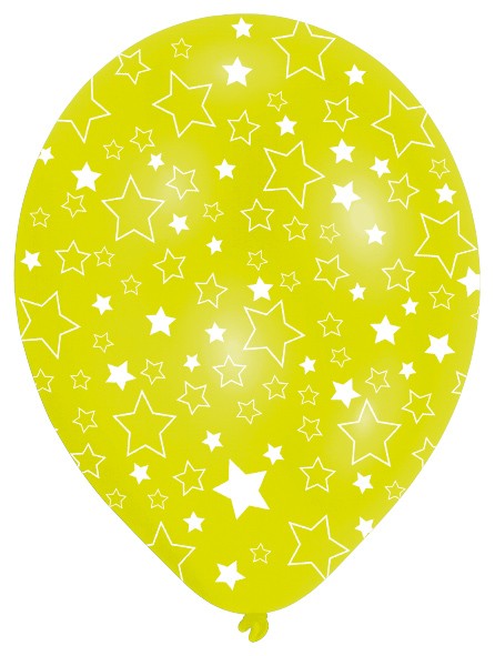 6 Party Luftballons Bunt Funkelnde Sterne 4