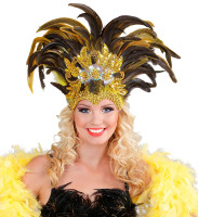Preview: Noble Aurelaia feather headdress in gold
