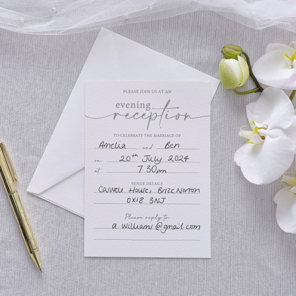 10 Modern Luxe evening reception invitation cards