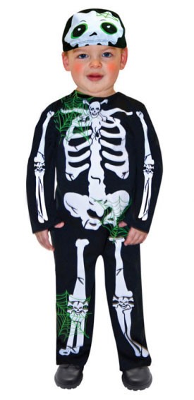 Tommy Tiger skeleton kostuum voor kinderen