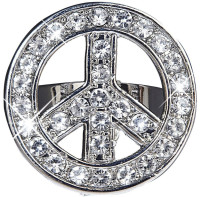 Love and Peace Strass Ring