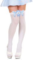 Preview: White thigh high stockings with blue bows