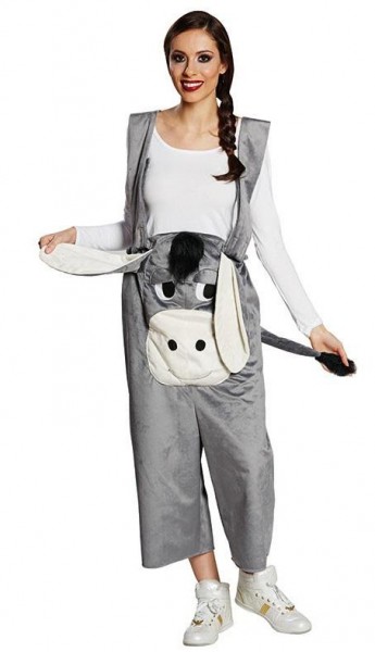 Gray long-eared donkey dungarees