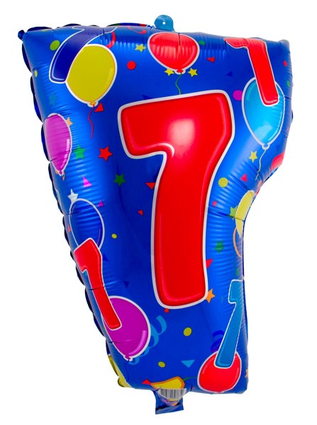 Folieballon nummer 7 i form af 56 cm