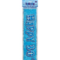 Förhandsgranskning: 30-årsdag Blue Glitter Dream Party Banner