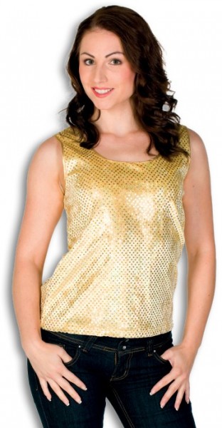 Glitter Disco Top In Oro