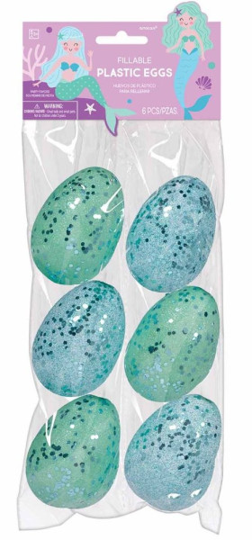 6 sea gloss Easter eggs to fill