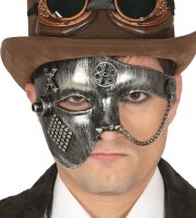 Silver steampunk half mask