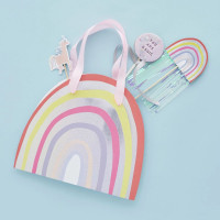 Anteprima: 5 sacchetti regalo magici arcobaleno da 21 cm