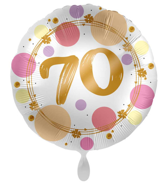 70-års fødselsdag ballon glade prikker 45cm