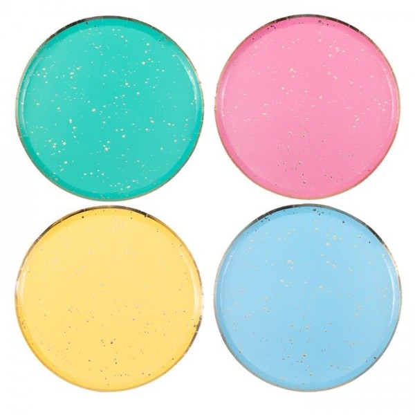 8 Mix & Match paper plates, multicolored 24.5cm
