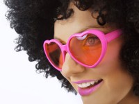 Okulary w kształcie serca różowe