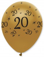 Vista previa: 6 globos mágicos del vigésimo cumpleaños 30cm