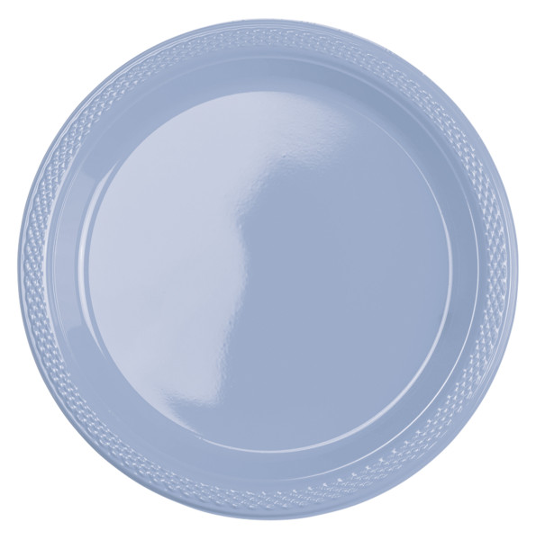 10 Kunststoff-Teller pastellblau 17cm