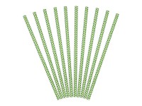 Voorvertoning: 10 zigzag papieren rietjes groen 19,5 cm