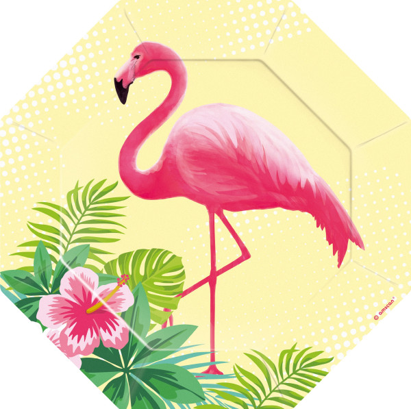 6 Flamingo Paradise bord 18cm