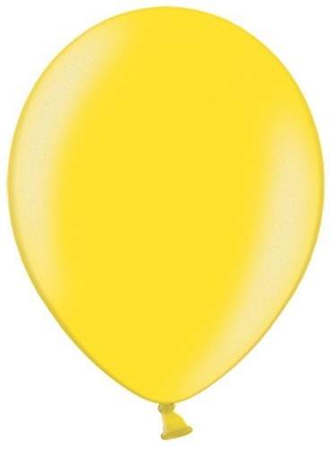 10 Partystar metalliska ballonger citrongul 30cm
