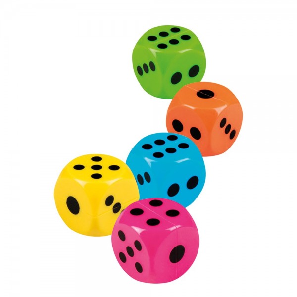 5 cubes de jeux de société colorés