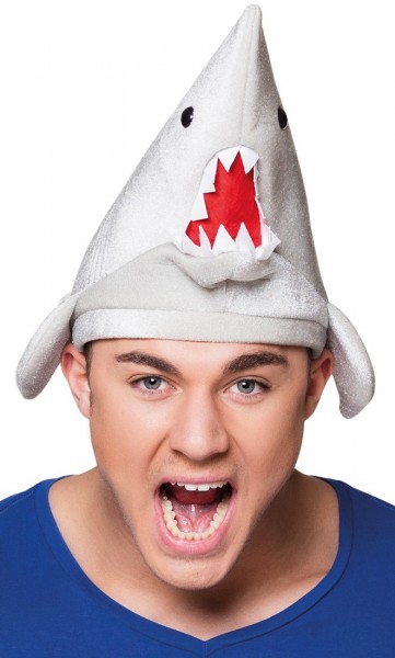 Gray great white shark hat