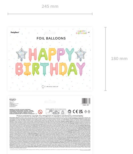 Kolorowy balon foliowy z okazji urodzin 3.