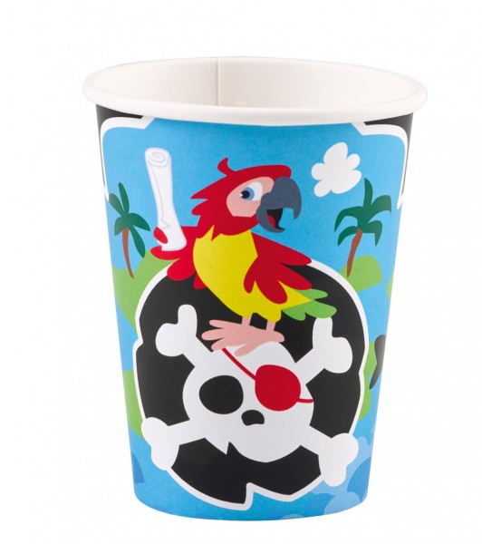 8 pirate party paper cups 266ml