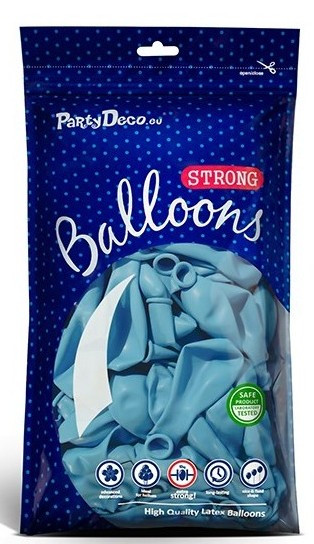 10 Partystar balloner i pastel blå 27cm