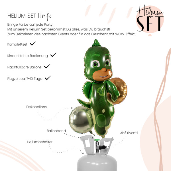 PJ Masks Gekko Ballonbouquet-Set mit Heliumbehälter 3