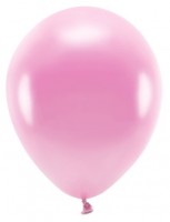 10 Eco metallic balloons pink 26cm