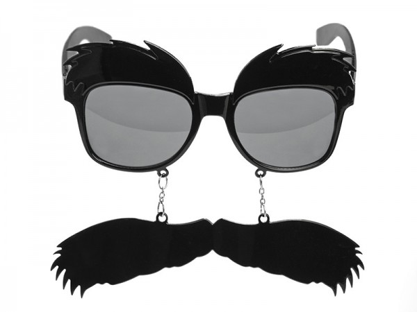 Gafas de fiesta con bigote y cejas