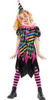 Widok: Kostium neonowego klauna dla dziewczynki z horroru