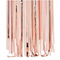 Pink Masking Tape Fringed Curtain