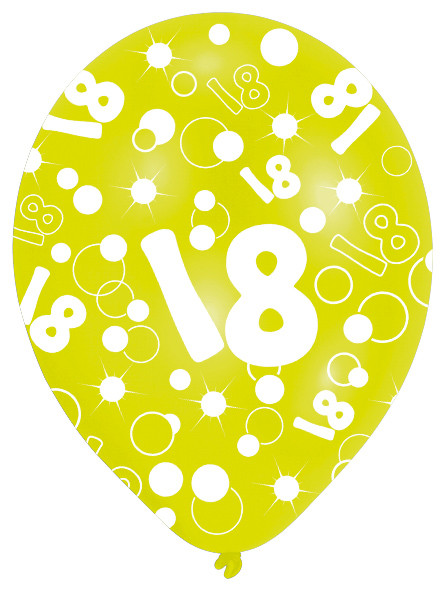 6 Luftballons Bubbles 18.Geburtstag 27,5 cm 3