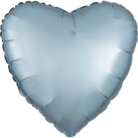 Palloncino cuore in raso blu ghiaccio 43cm