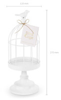 Aperçu: Cage à oiseaux décorative blanche 27,5cm