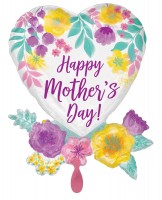 Palloncino Cuore di fiori Happy Mothers Day 76cm
