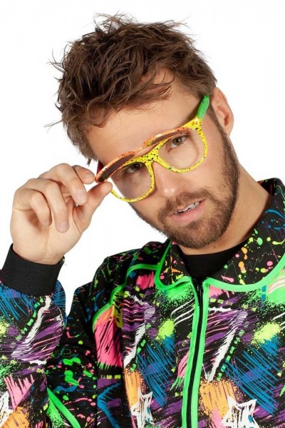 Speckled neon party glasses